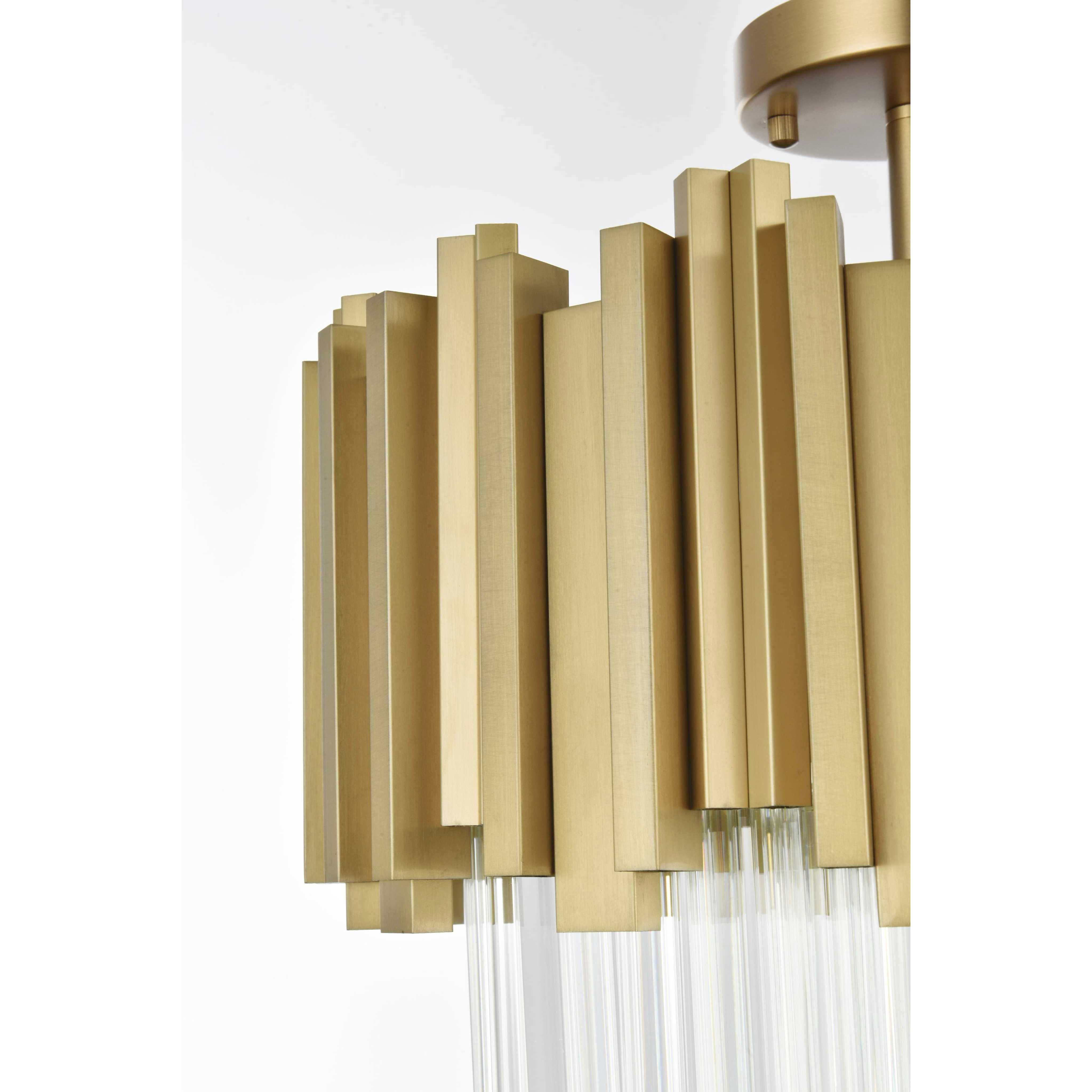 Willow 4 Light 16 inch Satin Gold Flush Mount Ceiling Light