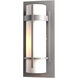 Banded 1 Light 12 inch Coastal Burnished Steel Outdoor Sconce, Small