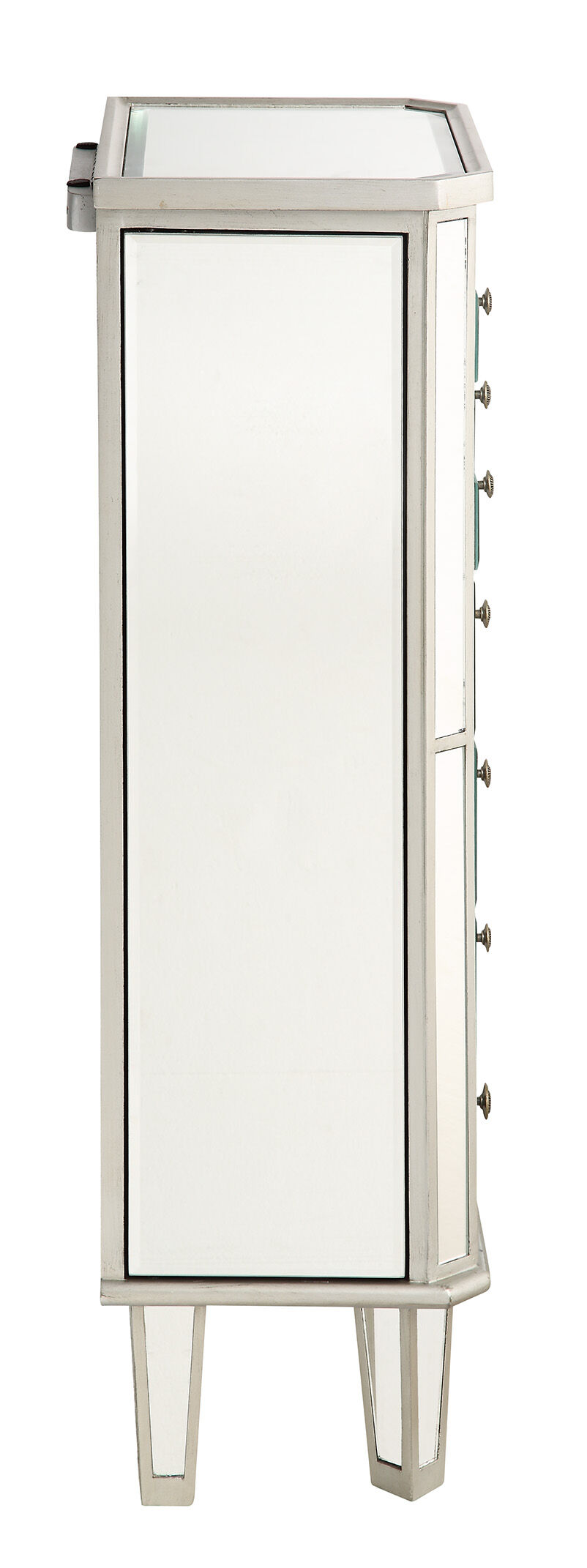Contempo 41 inch Silver with Clear Mirror Jewelry Armoire