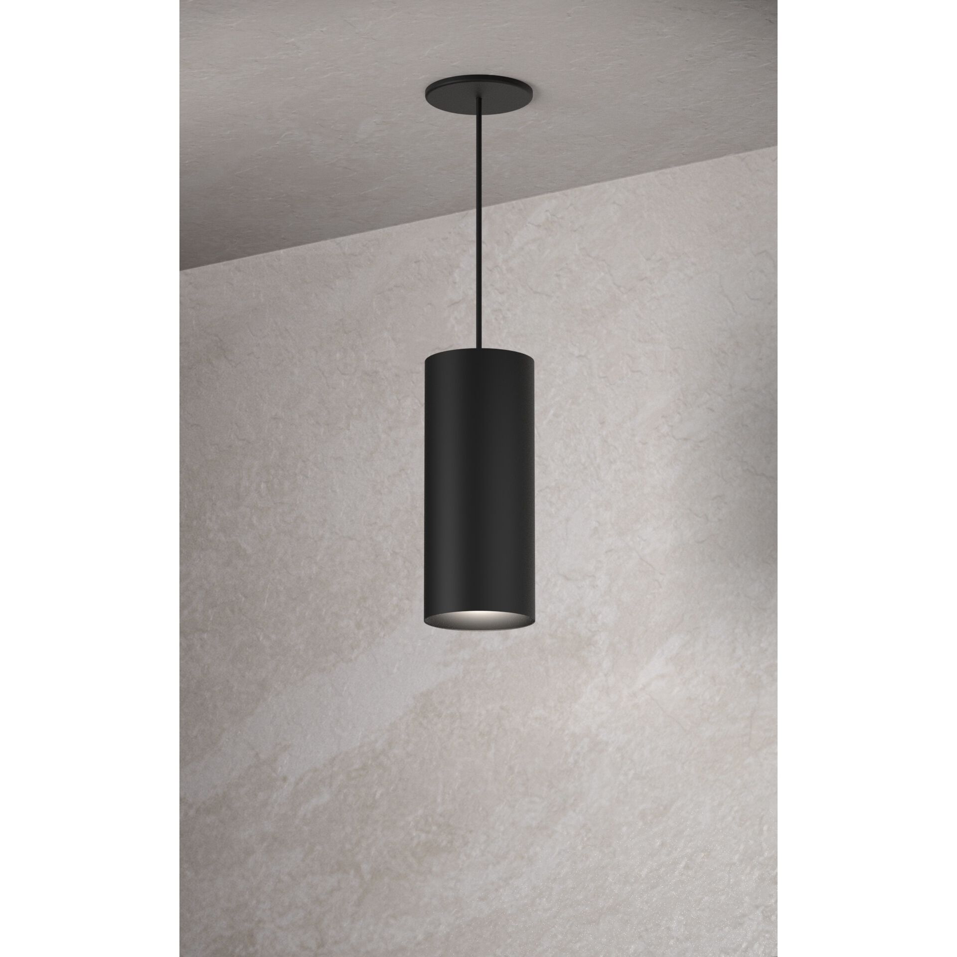 LED Cylinder Collection 1 Light 5 inch Matte Black Pendant Ceiling Light, Retro Fit