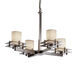 Metropolis 4 Light 25 inch Brushed Nickel Chandelier Ceiling Light in Waves, Incandescent