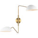 ED Ellen DeGeneres Jane 42 inch 60 watt Matte White Swing Arm Sconce Wall Light