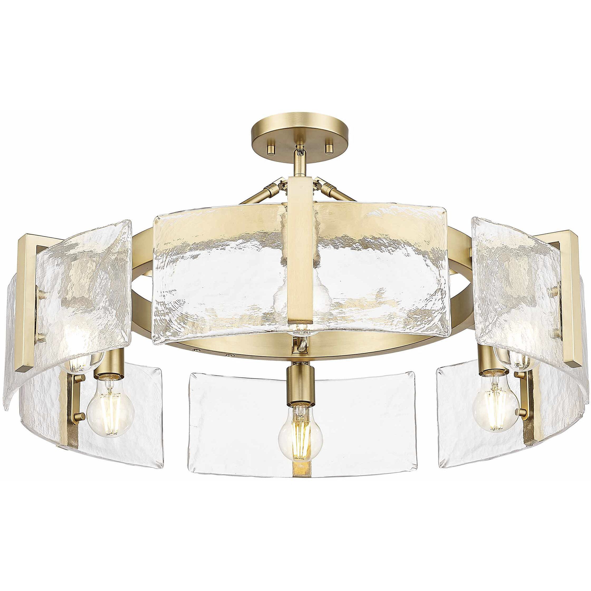 Aenon 6 Light 27.75 inch Matte Black Semi-Flush Mount Ceiling Light