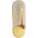 Clog LED 16 inch Beige Travertine and Aged Brass Outdoor Wall Lighting in 3000K