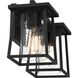 Lodge 2 Light 15 inch Matte Black Bath Light Wall Light, Medium