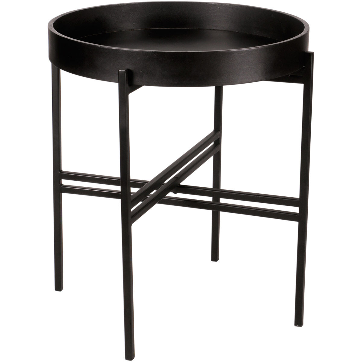Ace 19 X 18 inch Black Tray Side Table