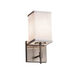Textile Wall Sconce Wall Light in 700 Lm LED, Brushed Nickel, White, Square with Flat Rim