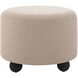Claude 16.73 inch Taupe and Matte Black Ottoman