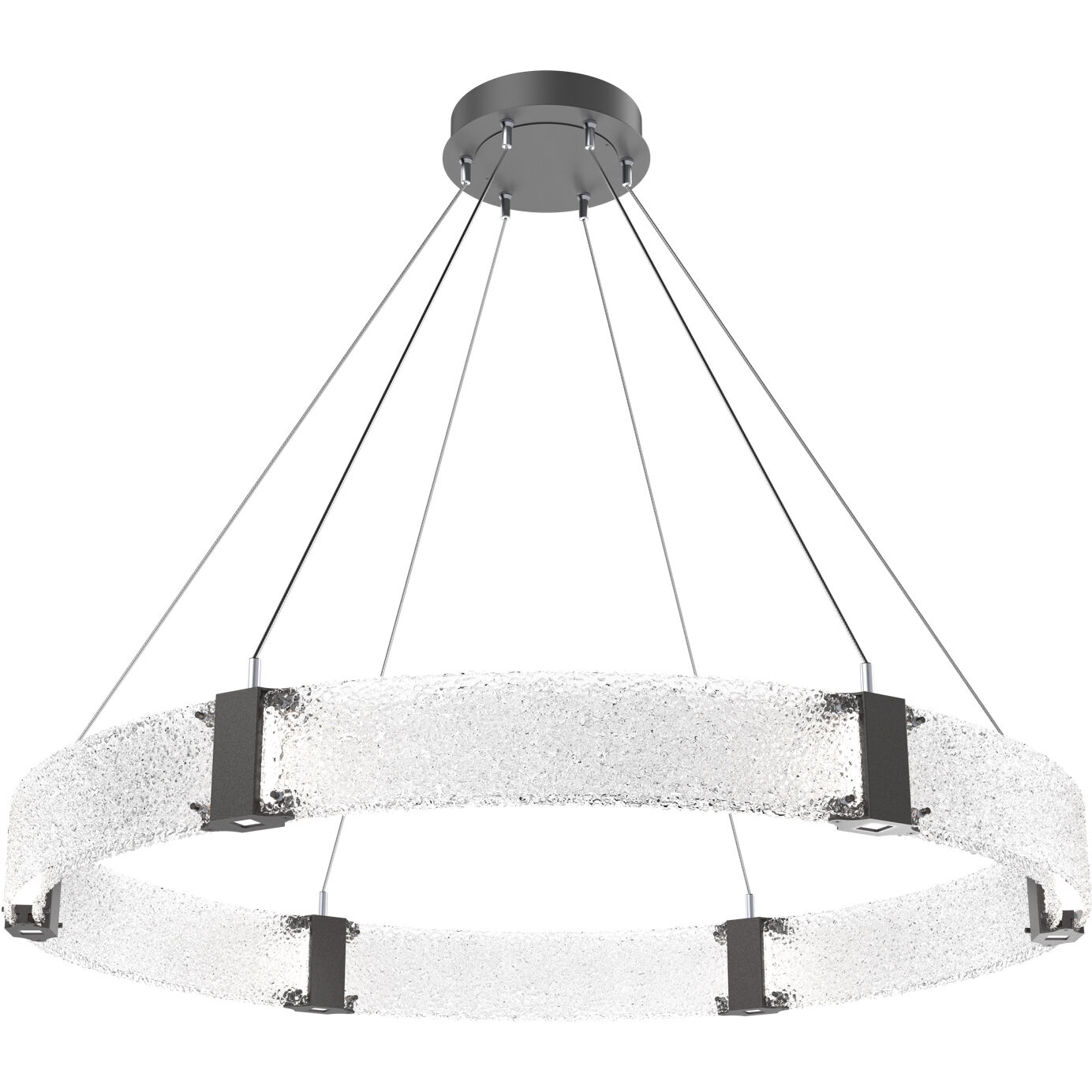 Parallel LED 48 inch Graphite Chandelier Ceiling Light, Ring