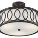 Graham 3 Light 15 inch Matte Black Semi Flush Ceiling Light