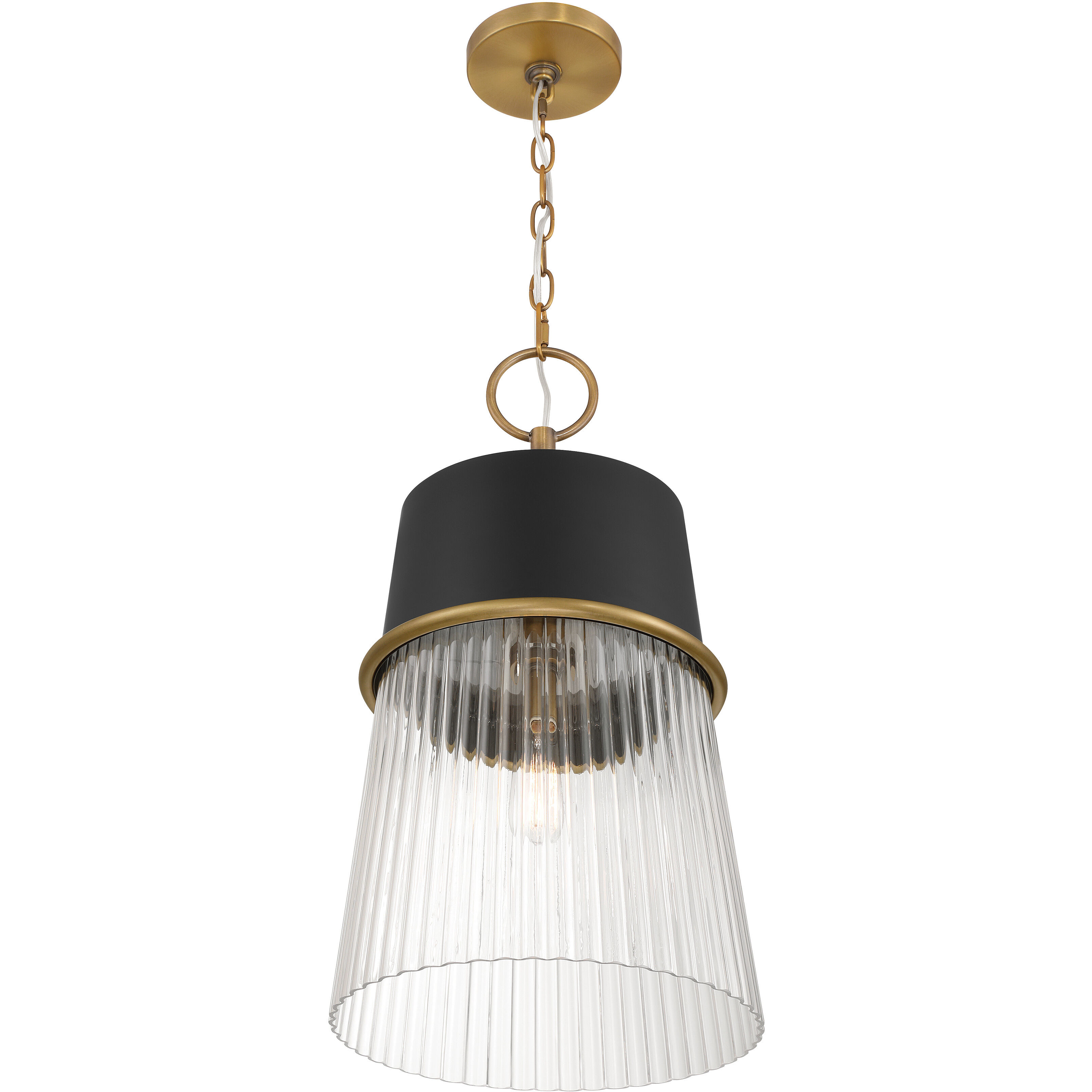 Stamford 1 Light 15 inch Legacy Brass and Dark Matte Black Pendant Ceiling Light