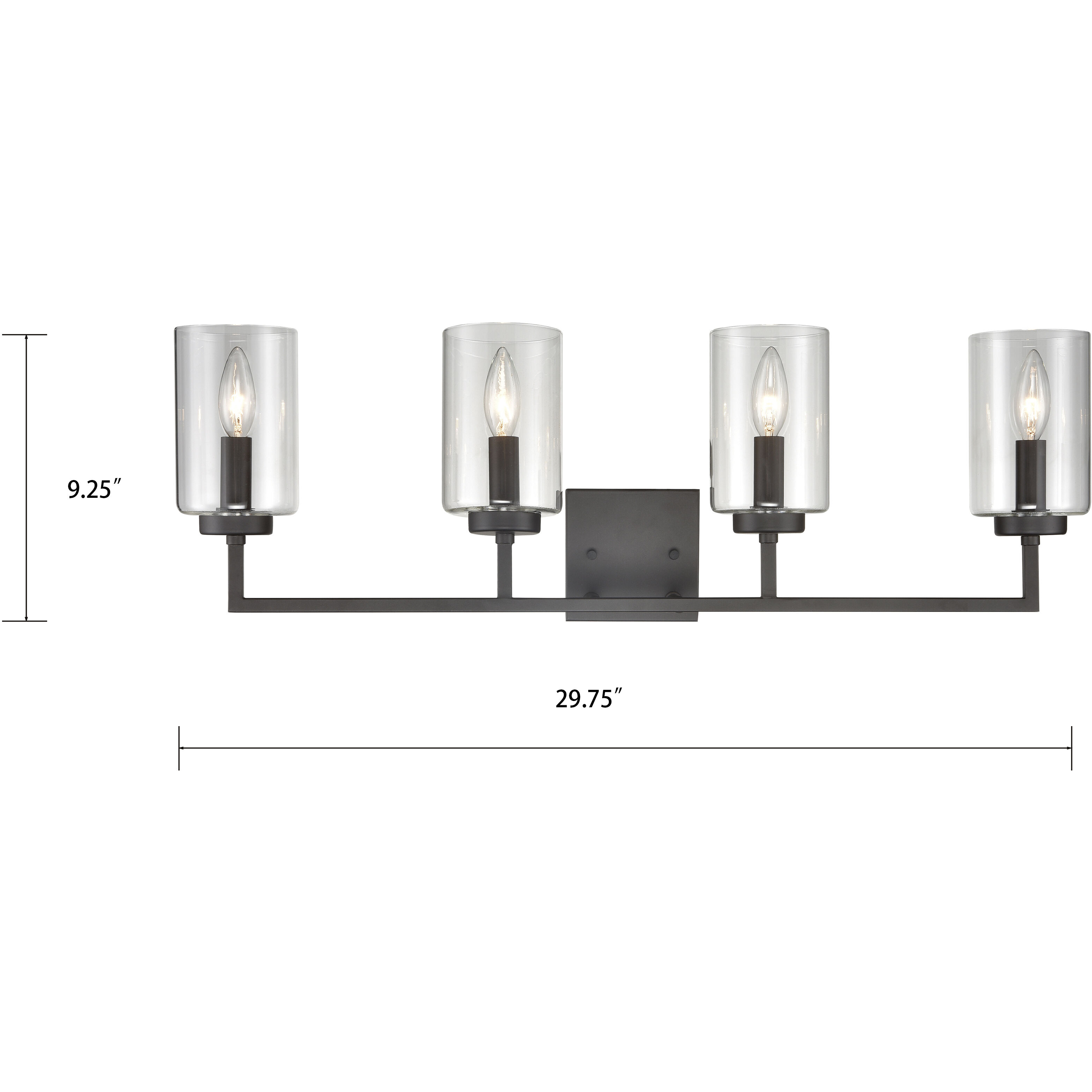 West End 4 Light 29.75 inch Oil Rubbed Bronze Vanity Light Wall Light