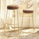 Henry 24 inch Matte Brown and Brass Counter Stool