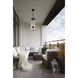 Sana 3 Light 8 inch Black Outdoor Chain Mount Ceiling Fixture in Seedy Glass