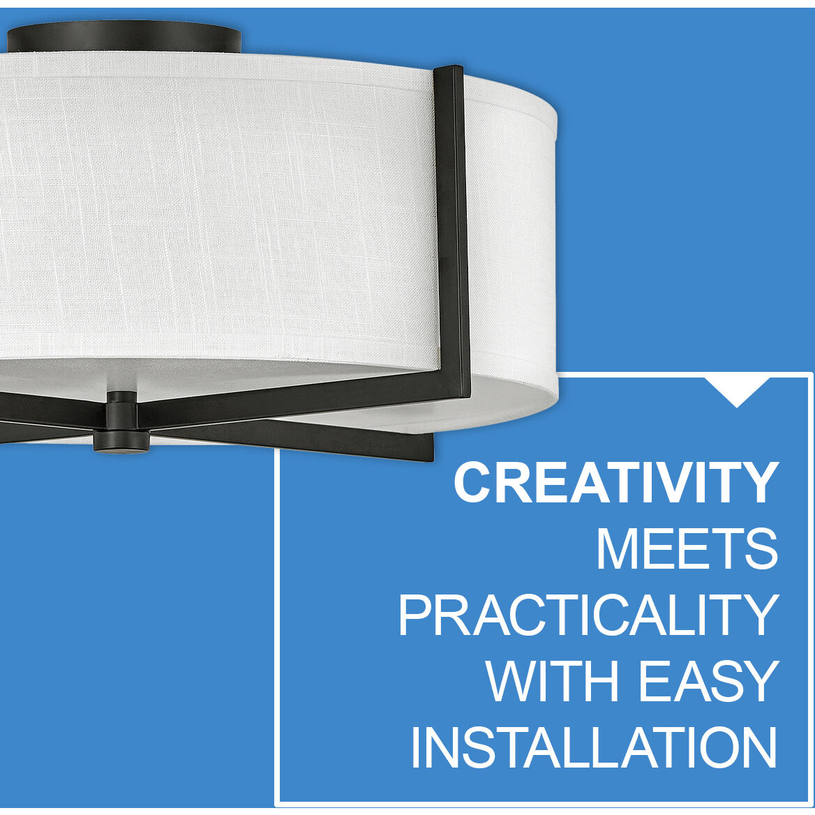 Galerie Axis 3 Light 19.5 inch Black Indoor Semi-Flush Mount Ceiling Light