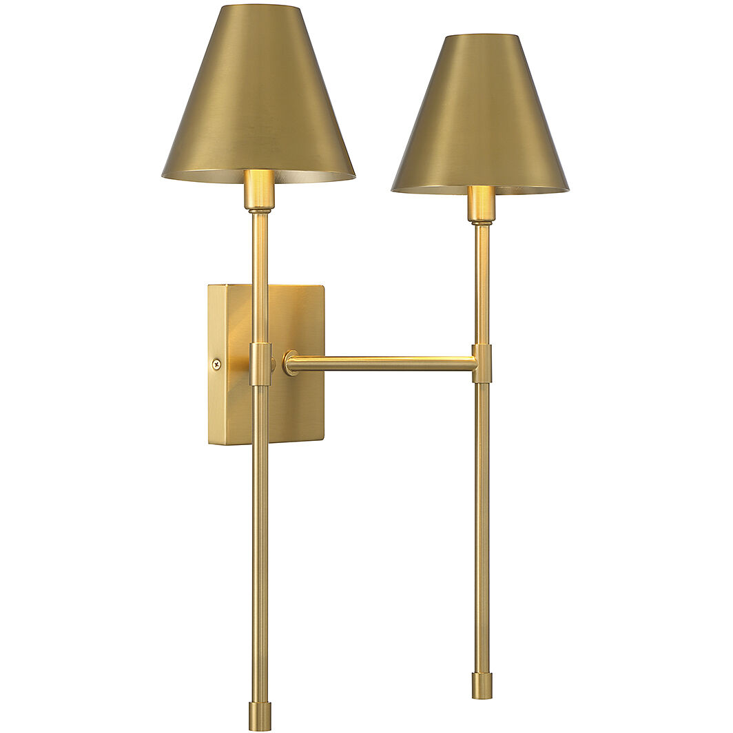 Jefferson 2 Light 16 inch Warm Brass Wall Sconce Wall Light