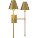 Jefferson 2 Light 16 inch Warm Brass Wall Sconce Wall Light