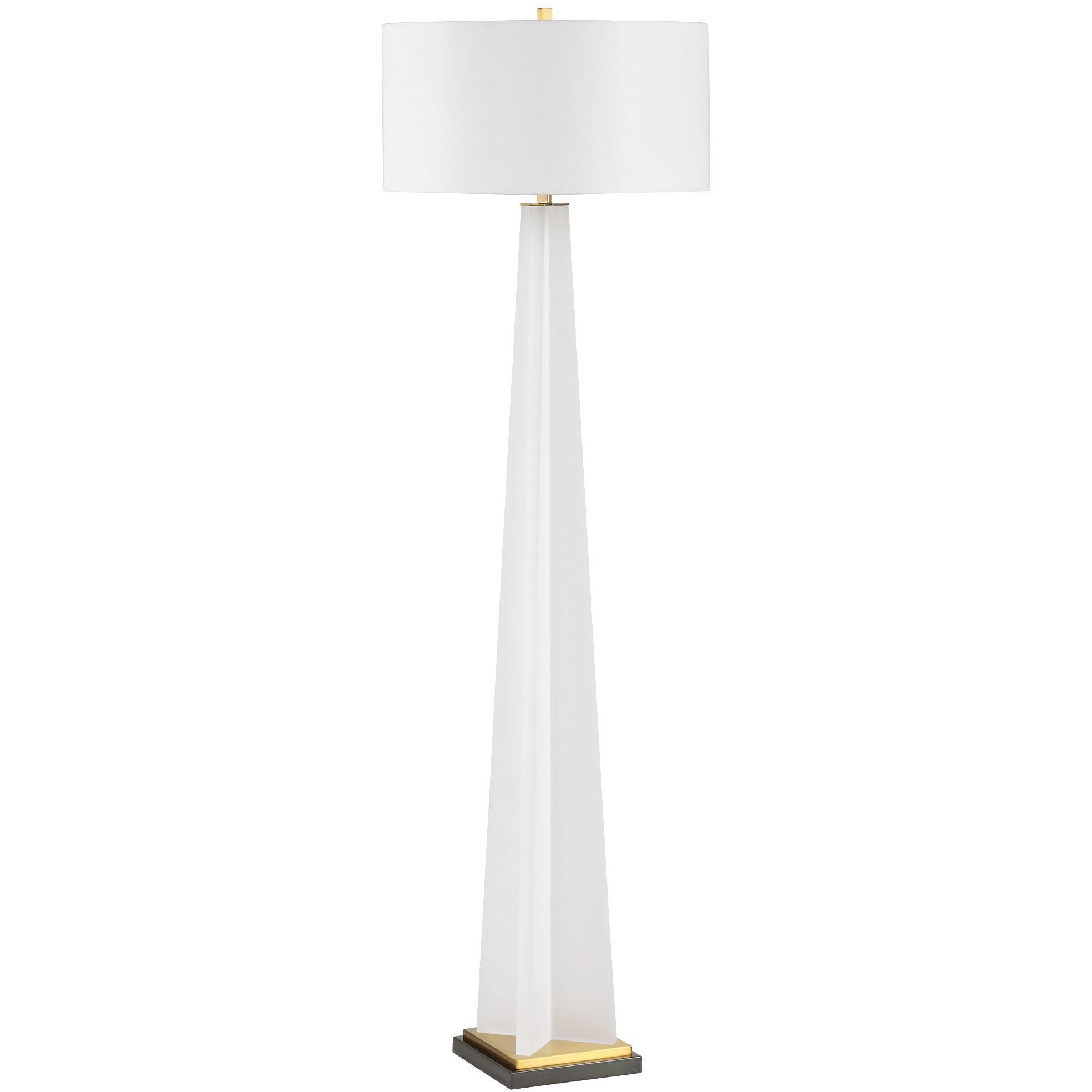 Rosin 66.25 inch 150 watt Frosted White Acrylic with Antique Brass and Black Floor Lamp Portable Light