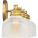 Transitional 4 Light 32 inch Natural Brass Bathroom Vanity Light Wall Light