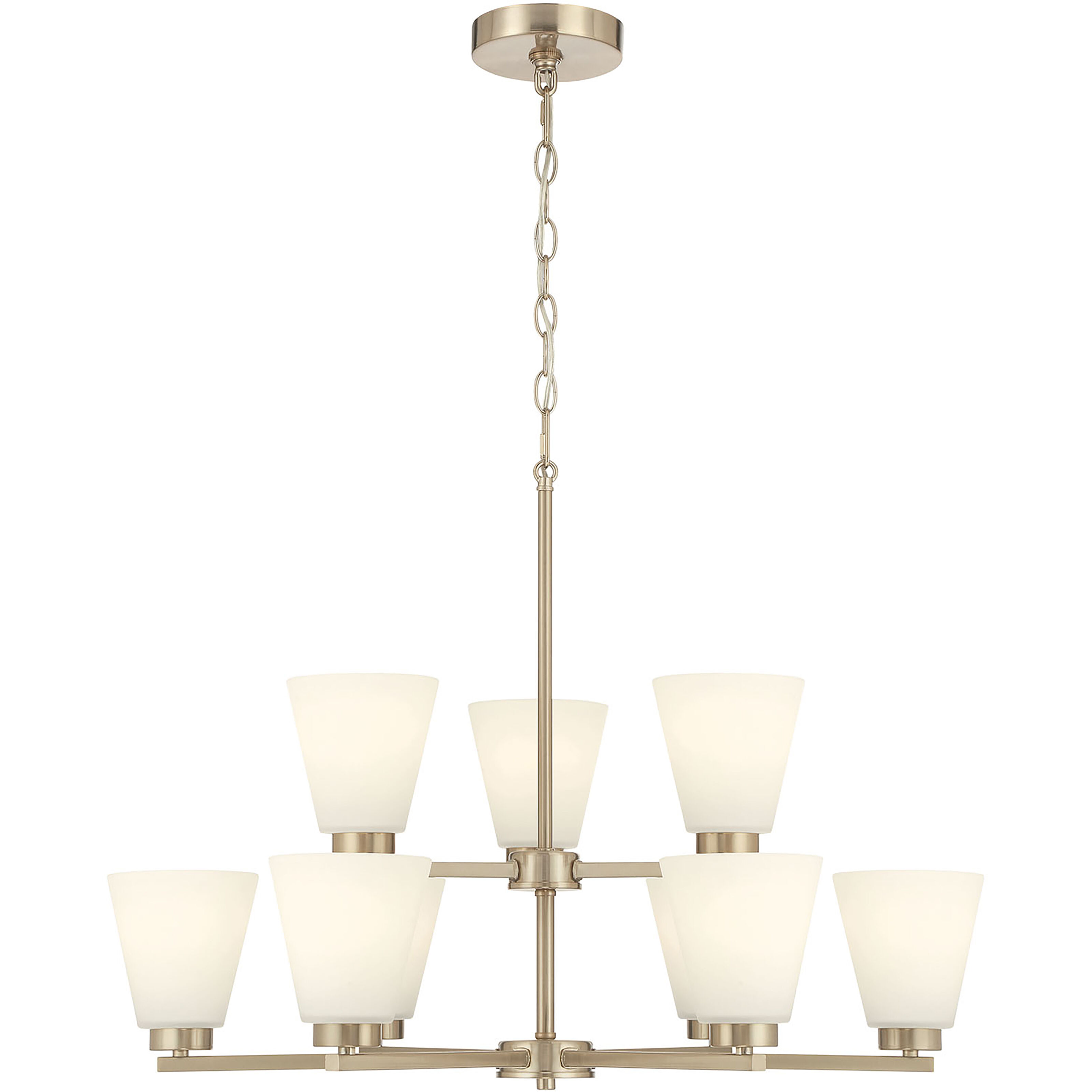 Strayhan 9 Light 28.5 inch Modern Gold Chandelier Ceiling Light