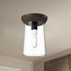 Alora Mood Emil 1 Light 7 inch Matte Black Flush Mount Ceiling Light in Matte Black and Walnut