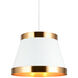 Caske 3 Light 17 inch White Pendant Ceiling Light in White and Aged Gold Brass