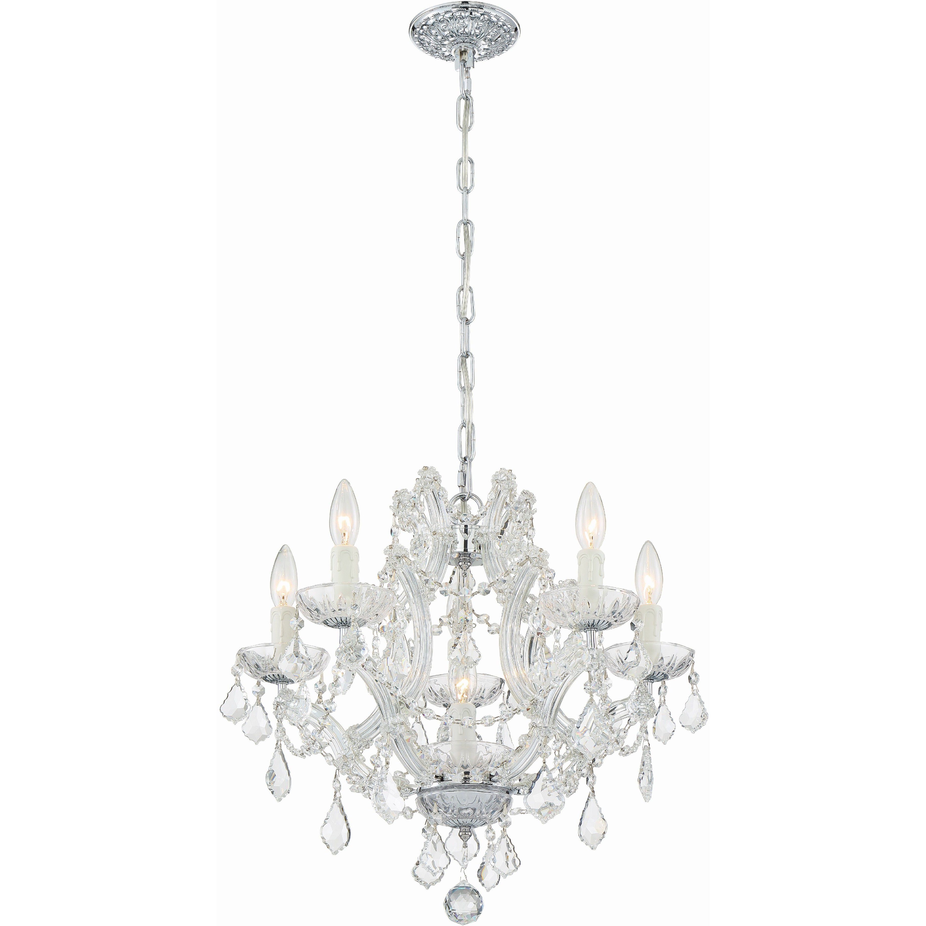 Maria Theresa 6 Light 20 inch Polished Chrome Chandelier Ceiling Light in Clear Swarovski Strass