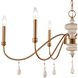 French Connection 6 Light 38 inch Satin Brass Chandelier Ceiling Light