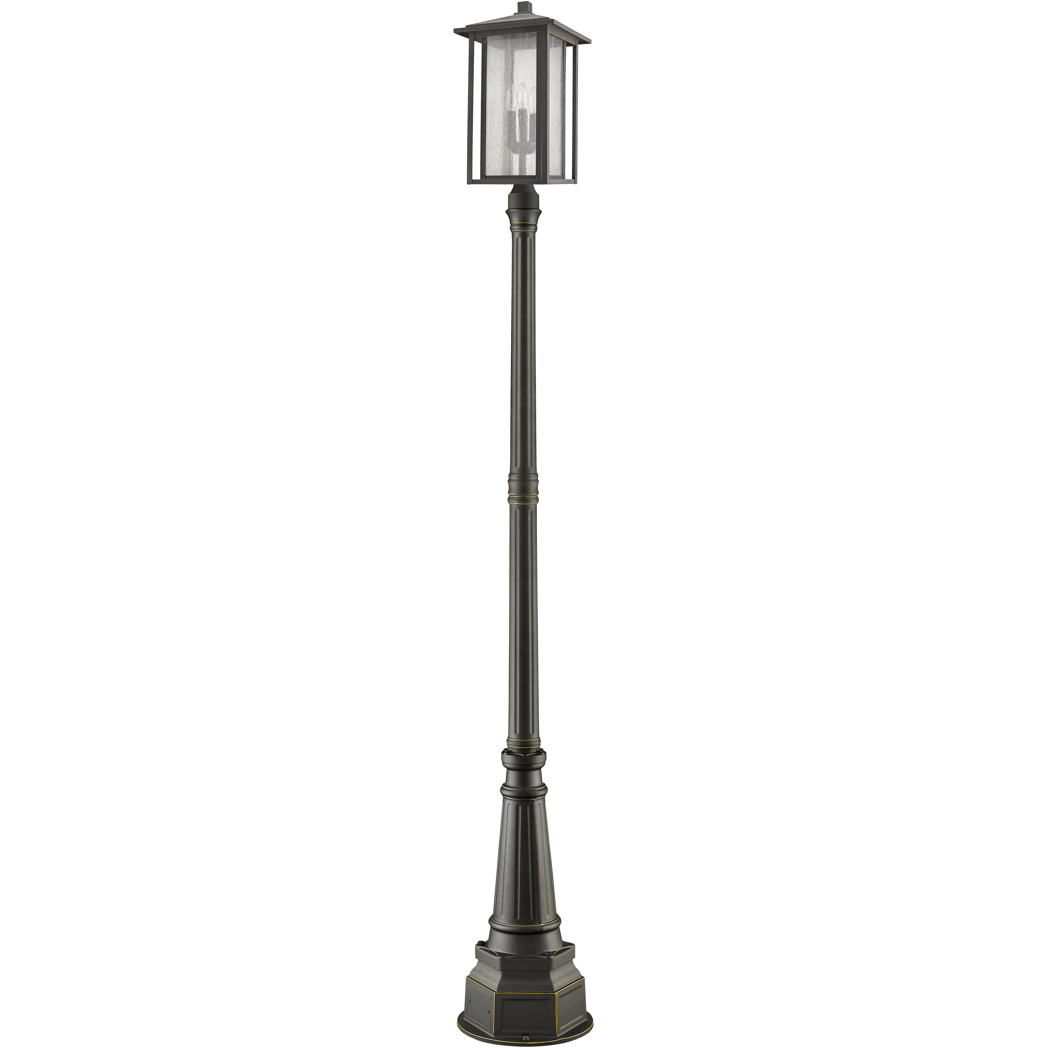 Aspen 3 Light 106.69 inch Oil Rubbed Bronze Outdoor Post Mounted Fixture