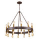 Cumberland 24 Light 42 inch Faux Wood Finish Chandelier Ceiling Light