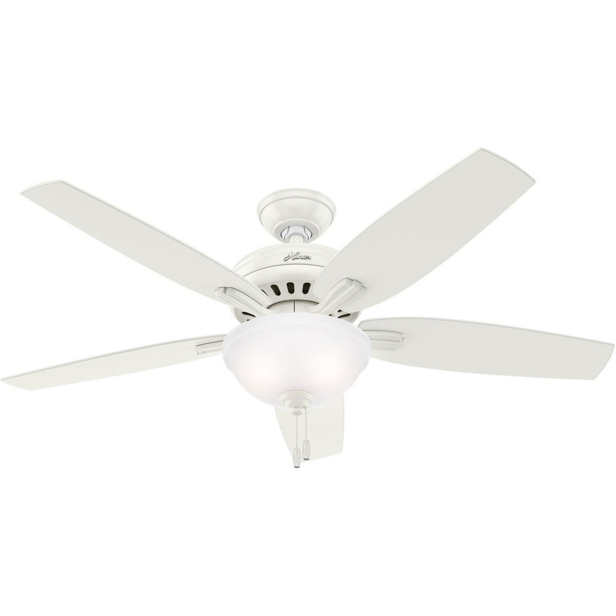 Newsome 52 inch Fresh White with Fresh White/Light Oak Blades Ceiling Fan
