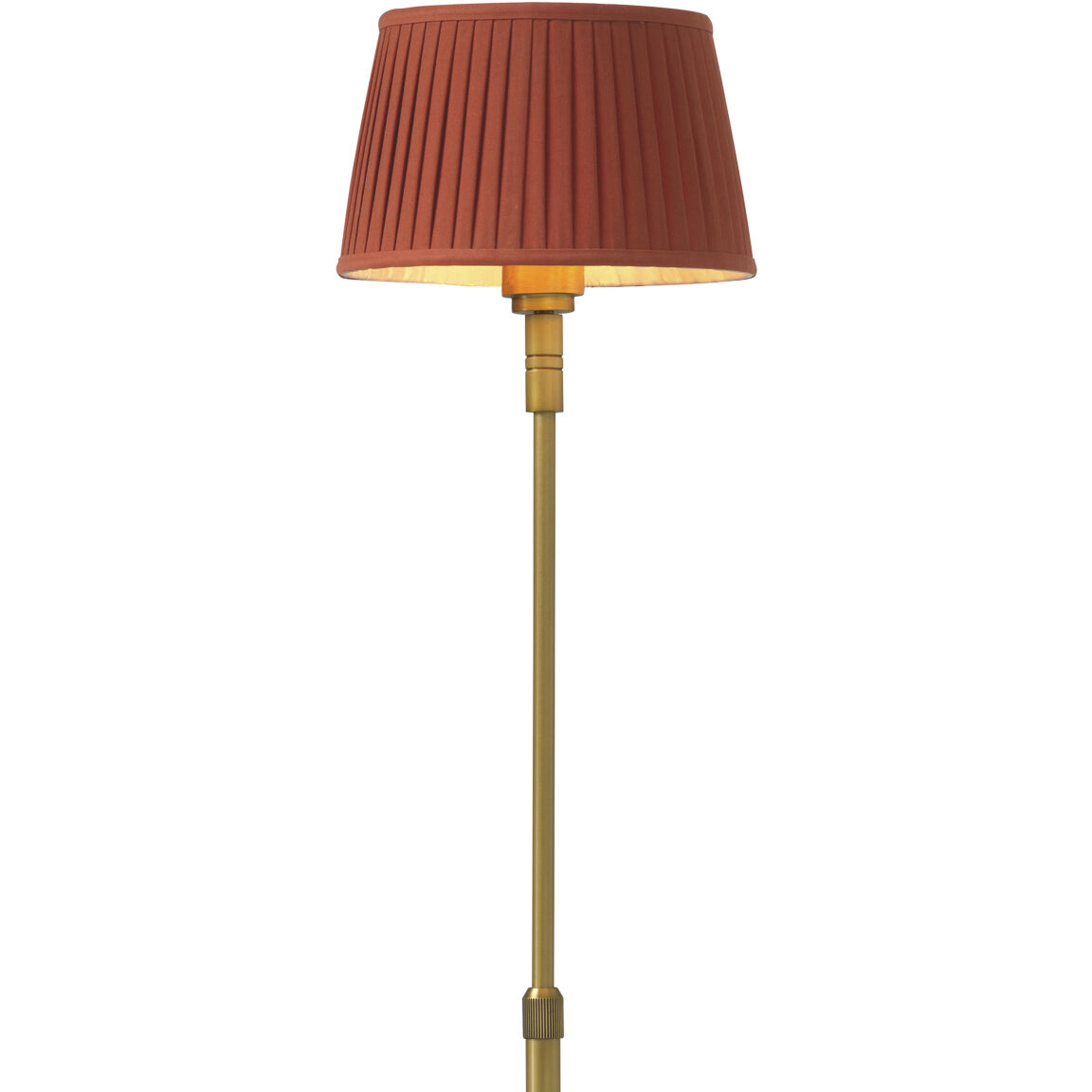 Tryon 57.68 inch 40 watt Antique Brass Floor Lamp Portable Light in Orange Pleated Shade