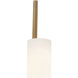 Wick 5.13 inch Vintage Brass and Travertine Wall Sconce Wall Light