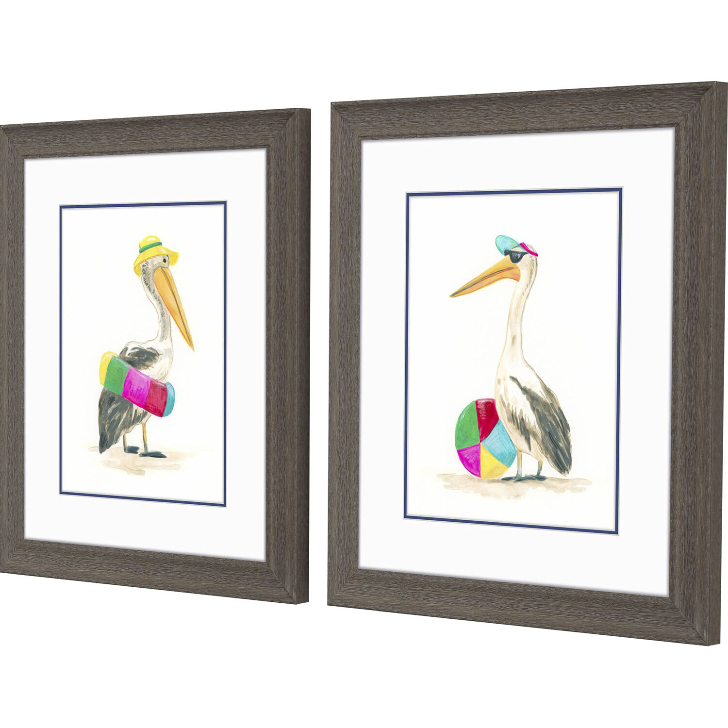 Beach Bum Multi and Blue and Pink and Yellow Framed Art, Propac