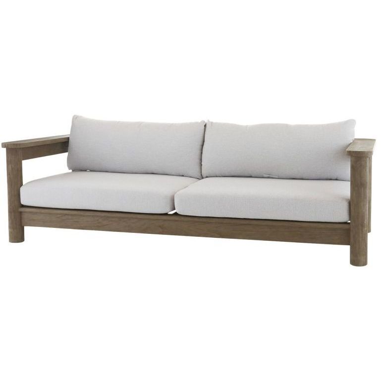 Caldwell Porpoise and Weathered Teak Outdoor Sofa
