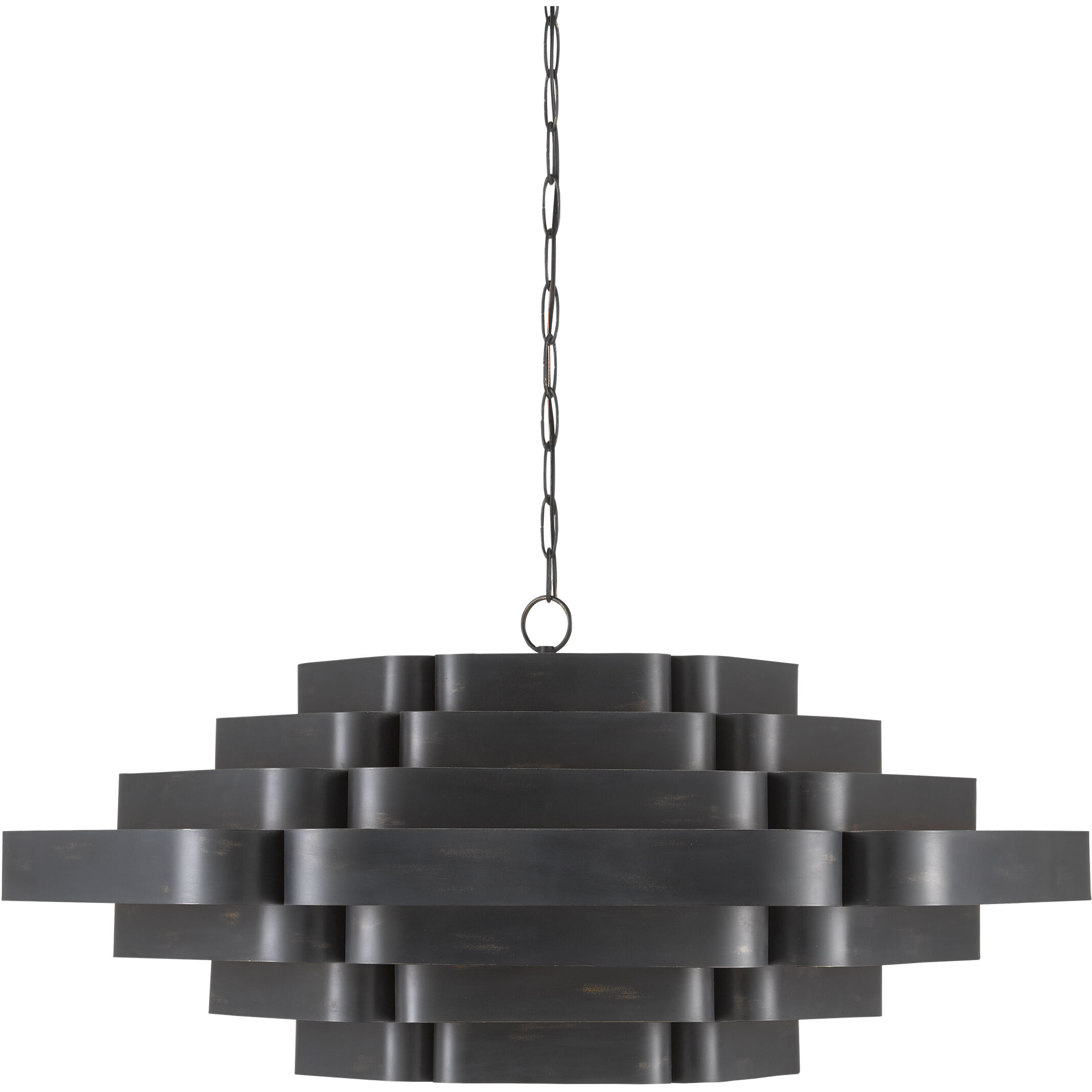 Bailey 6 Light 48 inch French Black/Contemporary Gold Leaf Chandelier Ceiling Light