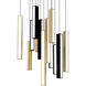 Chaos LED 20 inch Black and Aged Brass Multi-Light Pendant Ceiling Light