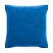 Quilted Cotton Velvet 18 X 18 inch Bright Blue Pillow Cover