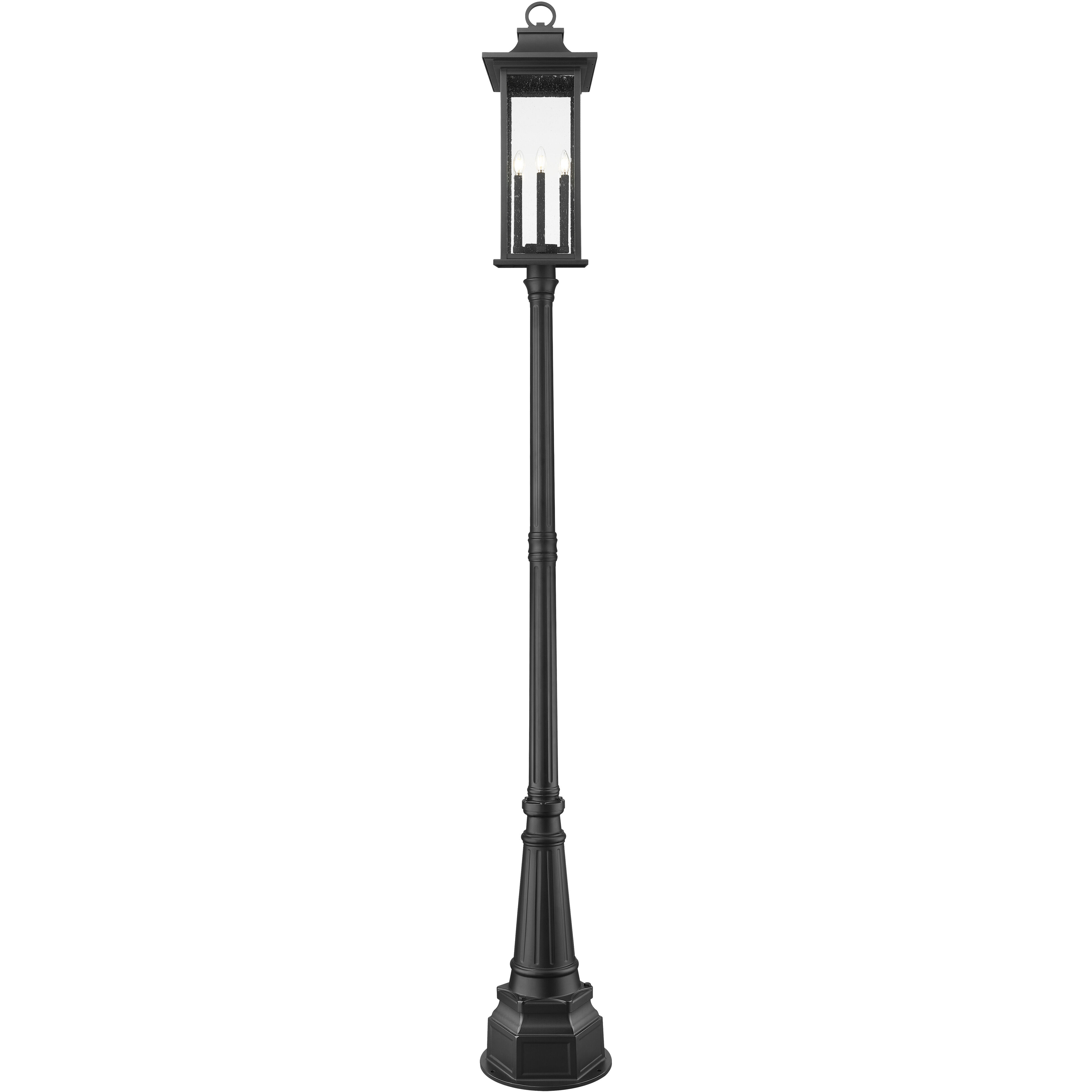Tiberius 6 Light 116.75 inch Black Outdoor Post Mounted Fixture