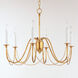 Plumette 6 Light 28 inch Gold Leaf Chandelier Ceiling Light