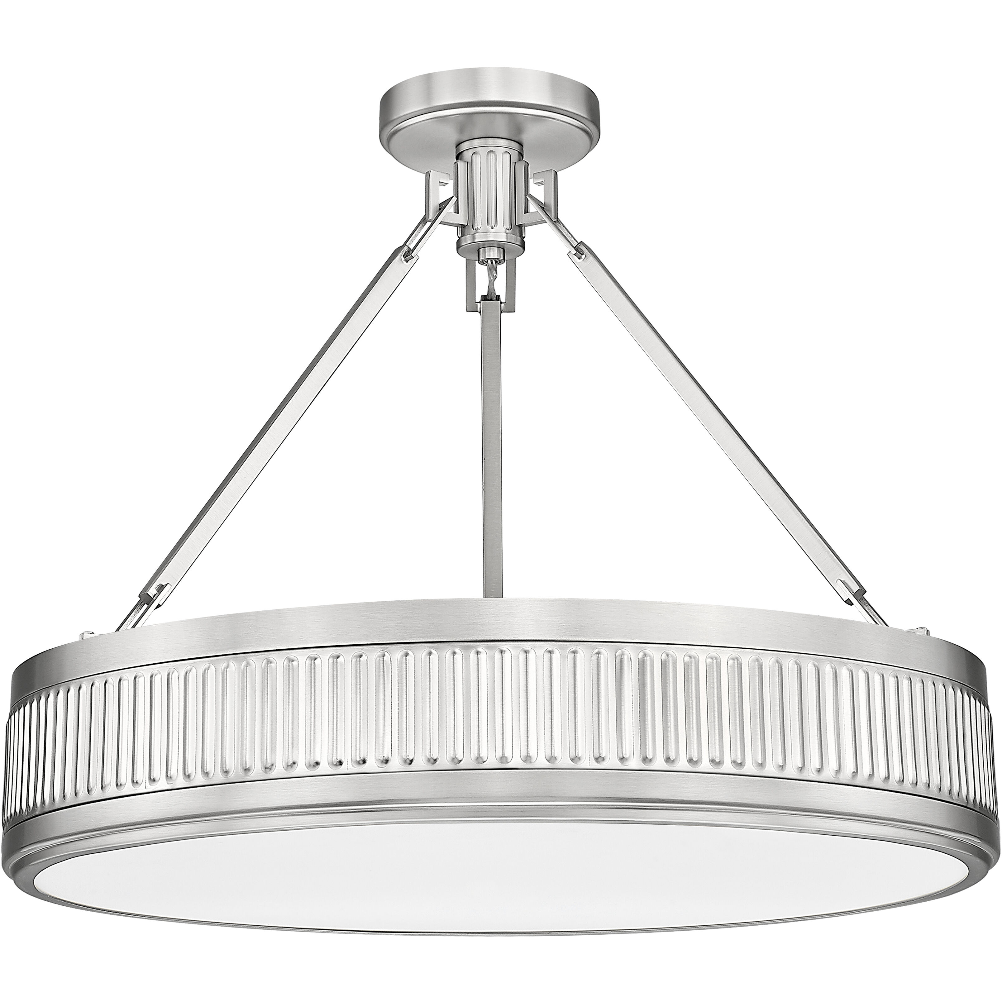 Quinn LED 22 inch Satin Nickel Semi Flush Mount Ceiling Light