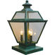 Inverness 3 Light 18.5 inch Verdigris Patina Column Mount in Rain Mist