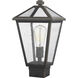 Talbot 1 Light 15 inch Oil Rubbed Bronze Outdoor Post Mount Fixture in Seedy Glass
