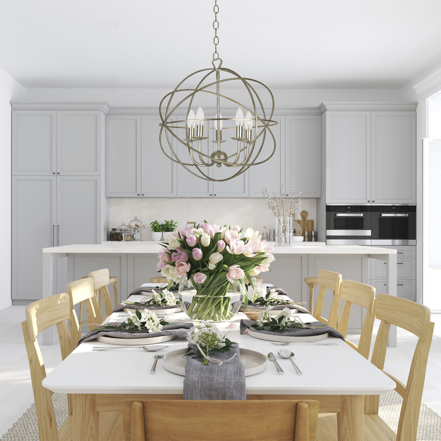 Somma Way 5 Light 17 inch Silver Mini Chandelier Ceiling Light