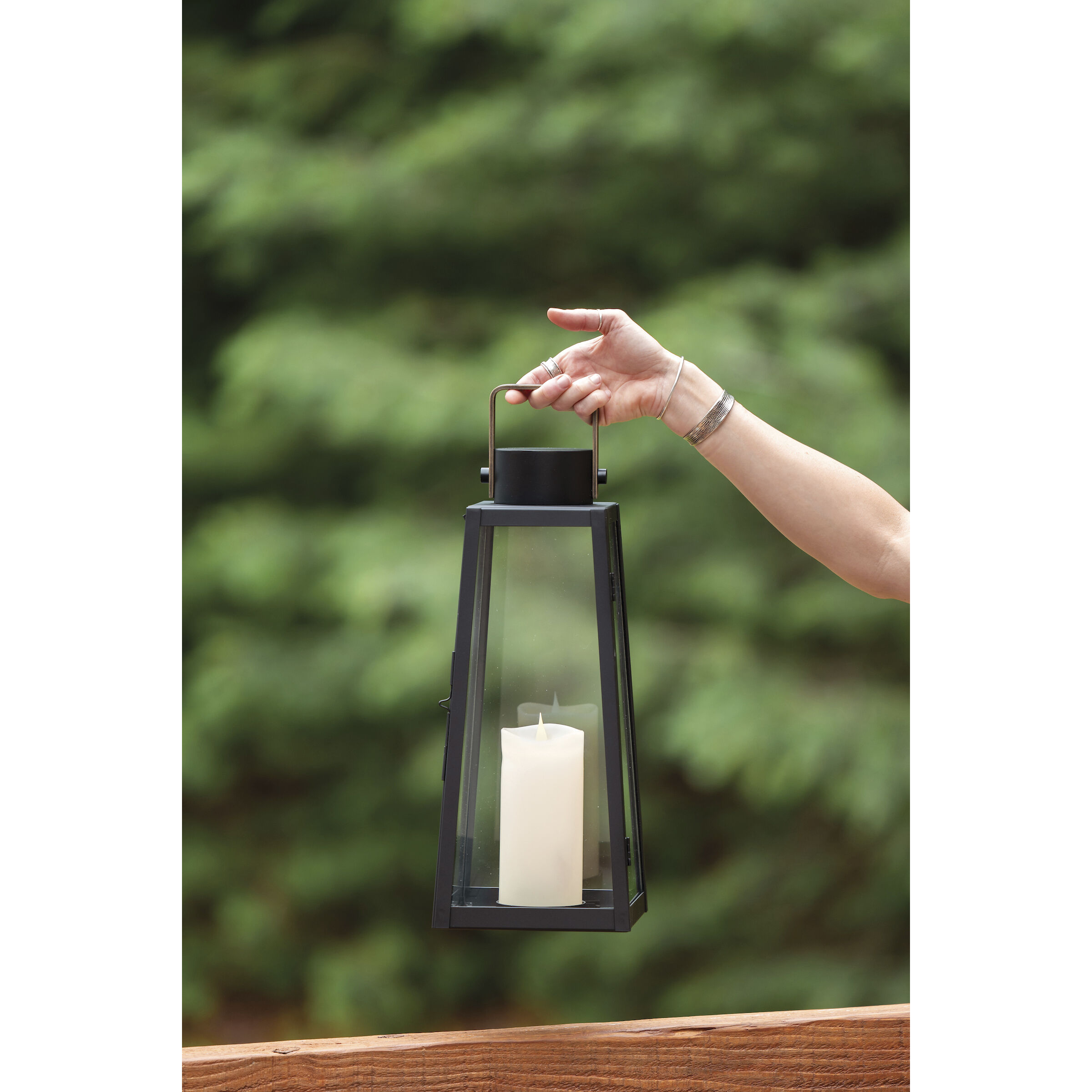 Hugh 7.5 inch Black Outdoor Lantern