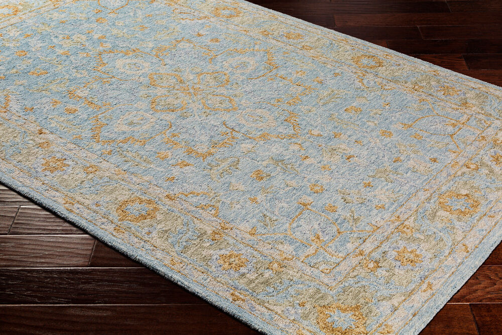 Jocosa 90 X 60 inch Aqua/Khaki/Wheat/Mustard/Tan Rugs, Rectangle