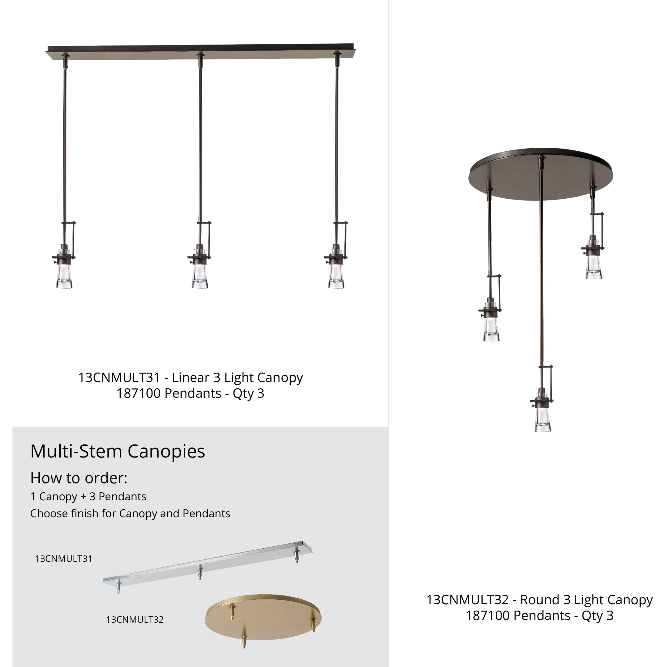 Erlenmeyer 1 Light 3.3 inch Modern Brass Mini Pendant Ceiling Light, Small