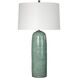 Andale 30.25 inch 150 watt Crackled Teal Ceramic and Plated Antique Brass Table Lamp Portable Light