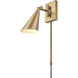 Whitmire 10.5 inch 60 watt Brushed Gold Swingarm Sconce Wall Light, Plug-In/Hardwire