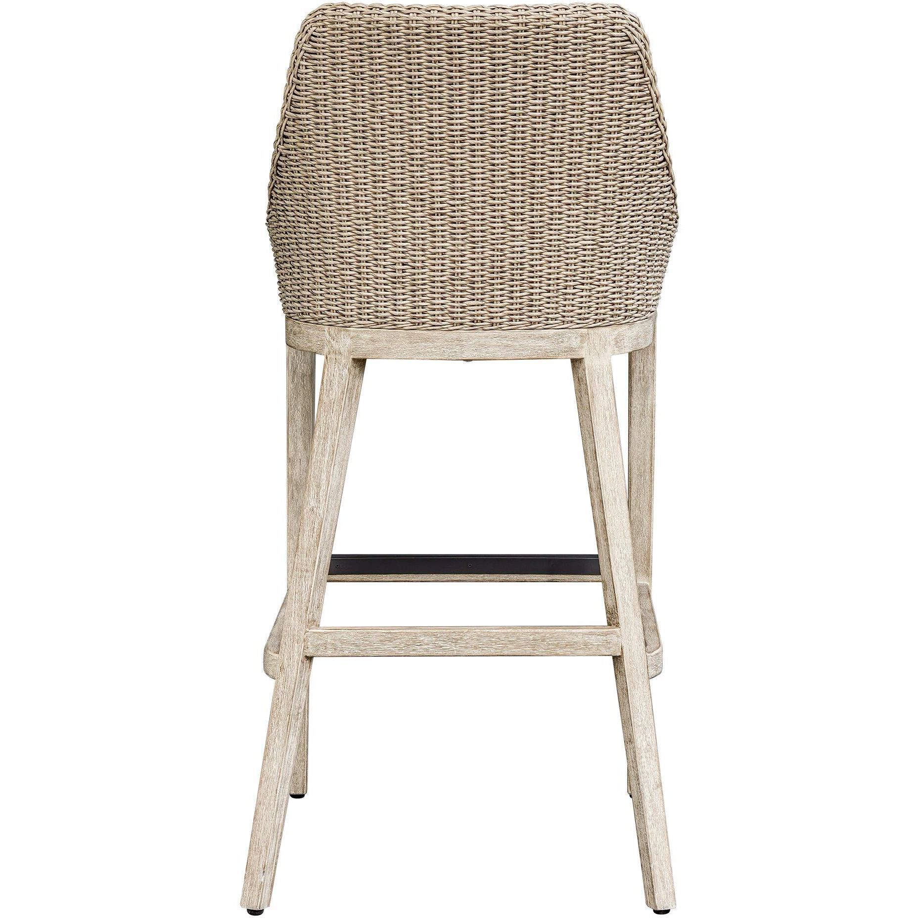 Paloma 44.7 inch Oatmeal and Cerused Wheat with Oyster White Outdoor Bar Stool
